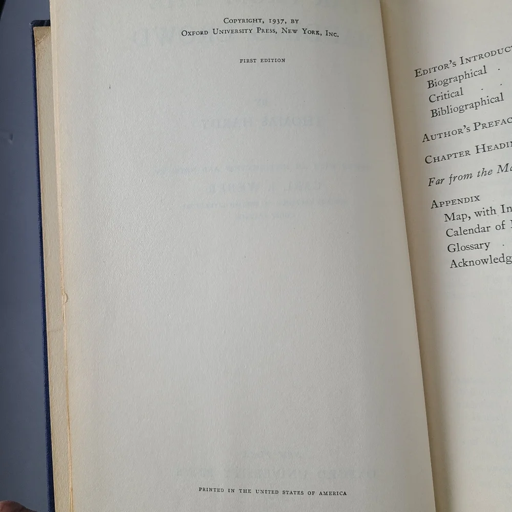 Far From The Madding Crowd Thomas Hardy First Edition 1937 Vintage Book